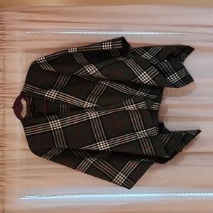 OS Black Red and Gray wrap poncho